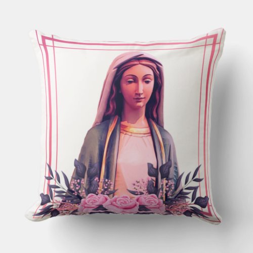 Blessed Virgin Mary_Hail Mary Throw Prayer Pillow