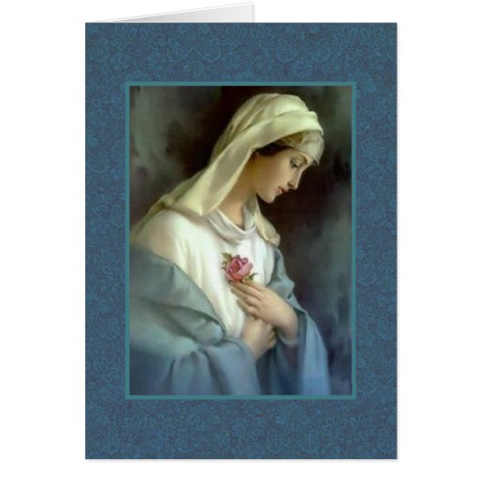Blessed Virgin Mary holding Pink Rose (Front)