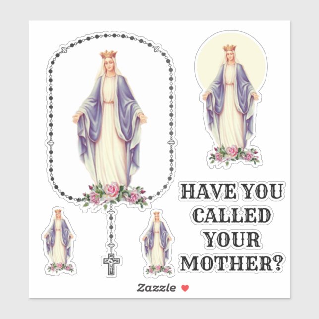 Blessed Virgin Mary Holy Rosary Sticker (Sheet)