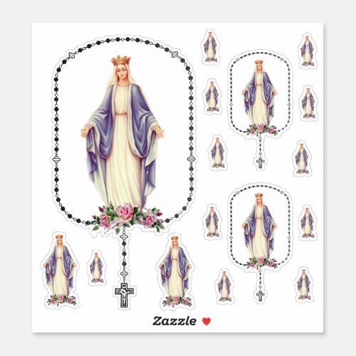 Blessed Virgin Mary Holy Rosary Sticker