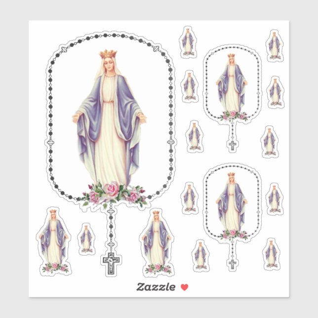 Blessed Virgin Mary Holy Rosary Sticker (Sheet)