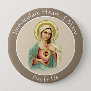 Blessed Virgin Mary Immaculate Heart Catholic Button