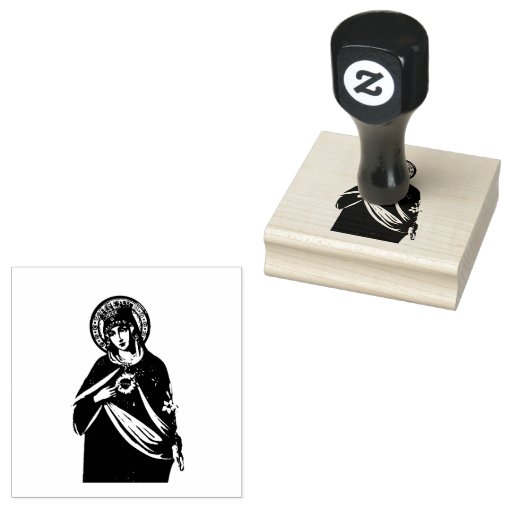 Blessed Virgin Mary Immaculate Heart Catholic Rubber Stamp Zazzle