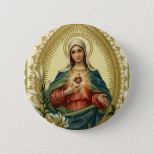 Blessed Virgin Mary Immaculate Sorrowful Mother Pinback Button