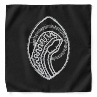Blessed Virgin Mary in Lace on Black Velvet Bandana
