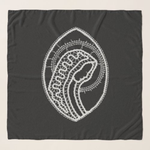 Blessed Virgin Mary in Lace on Black Velvet Scarf