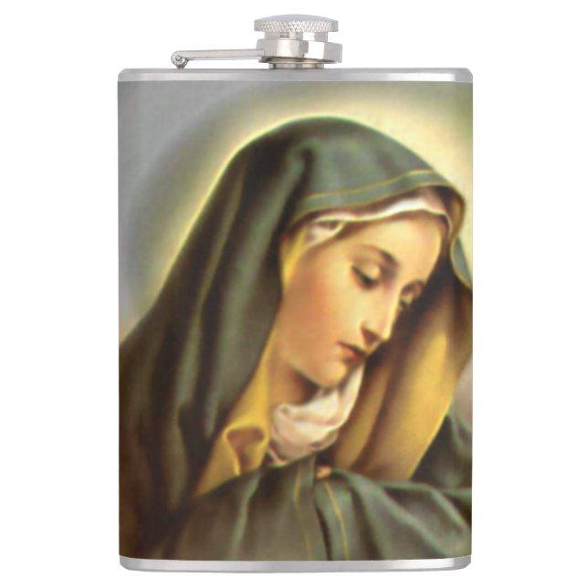 Blessed Virgin Mary in Prayer Flask (Front)