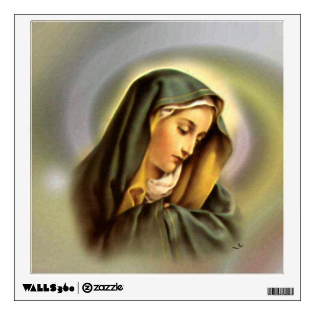 Blessed Virgin Mary in Prayer Wall Decal (Front)