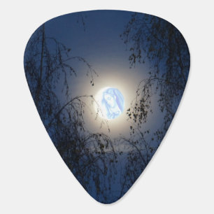 Blessed Virgin Mary in the Moon Lite Forest Guitar Pick