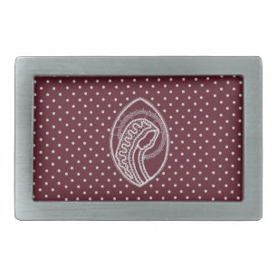 Blessed Virgin Mary in White Lace on Burgundy Belt Buckle