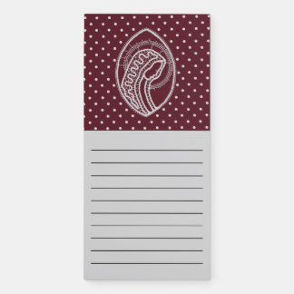 Blessed Virgin Mary in White Lace on Burgundy Magnetic Notepad