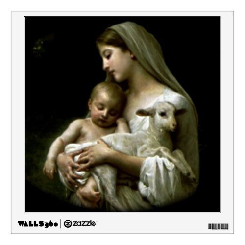 Blessed Virgin Mary Infant Child Jesus and Lamb Wall Decal