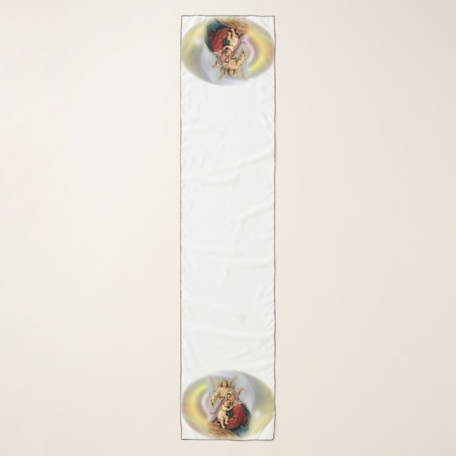Blessed Virgin Mary, Jesus and Guardian Angel Scar Scarf (Front)