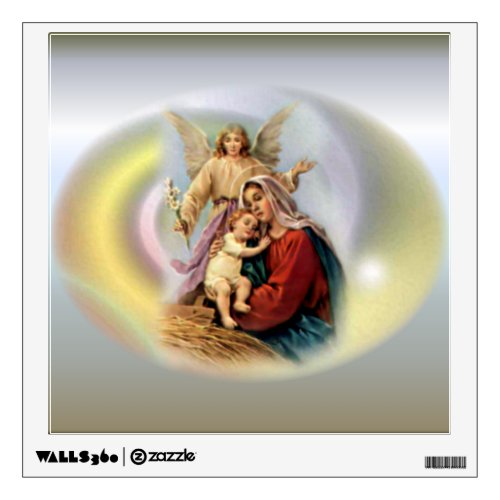 Blessed Virgin Mary Jesus and Guardian Angel Wall Decal