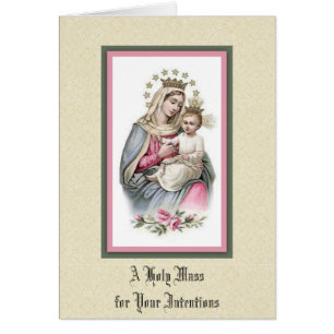 Blessed Virgin Mary Jesus Catholic Mass Offering Cards