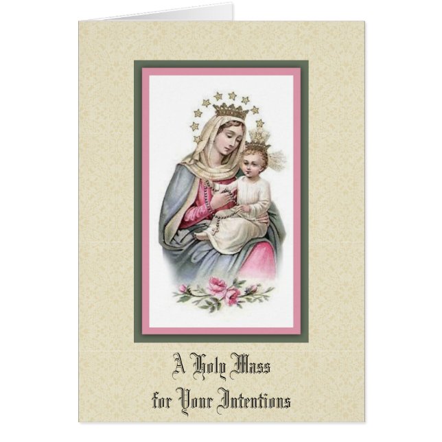 Blessed Virgin Mary Jesus Catholic Mass Offering Cards (Front)