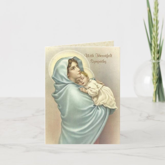 Blessed Virgin Mary Jesus Catholic Sympathy Card (Front)
