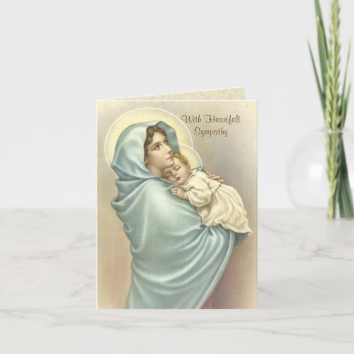 Blessed Virgin Mary Jesus Catholic Sympathy Card