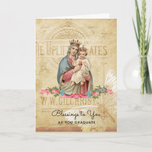 Blessed Virgin Mary Jesus Graduation Commencement Card