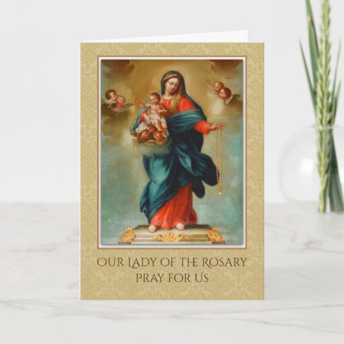 BLESSED VIRGIN MARY JESUS HOLY ROSARY CARD