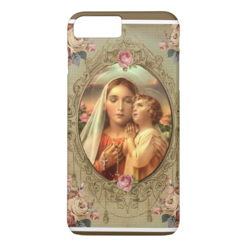 Blessed Virgin Mary Jesus Holy Rosary Catholic iPhone 8 Plus7 Plus Case