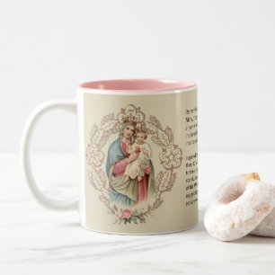 Blessed Virgin Mary Jesus Memorare Prayer Two-Tone Coffee Mug