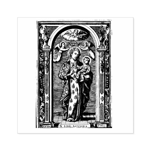 Blessed Virgin Mary Jesus Religious Rubber Stamp