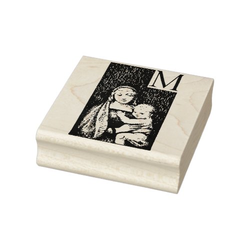 Blessed Virgin Mary Jesus Religious Rubber Stamp