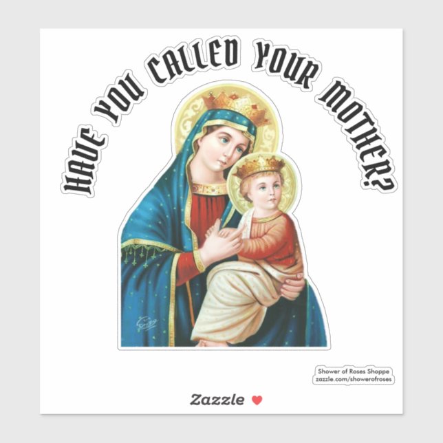 Blessed Virgin Mary Jesus Religious Vinyl Contour Sticker (Sheet)
