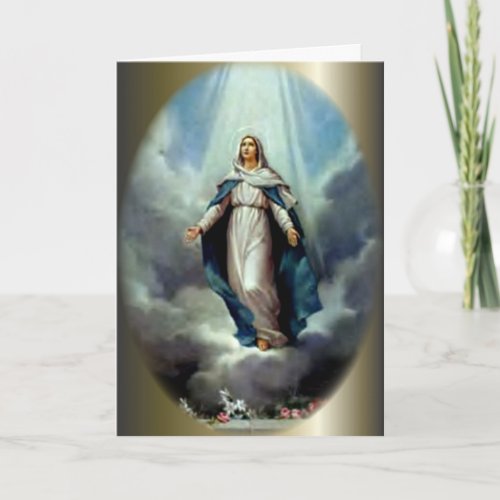Blessed Virgin Mary Let the Light Shine Upon Her Card