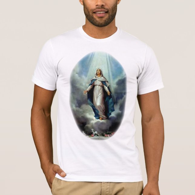 Blessed Virgin Mary Let the Light Shine Upon Thee T-Shirt (Front)