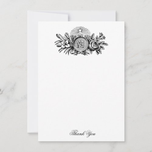 Blessed Virgin Mary Line Art Catholic Religious Thank You Card