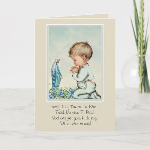 Blessed Virgin Mary Little Boy Poem Card