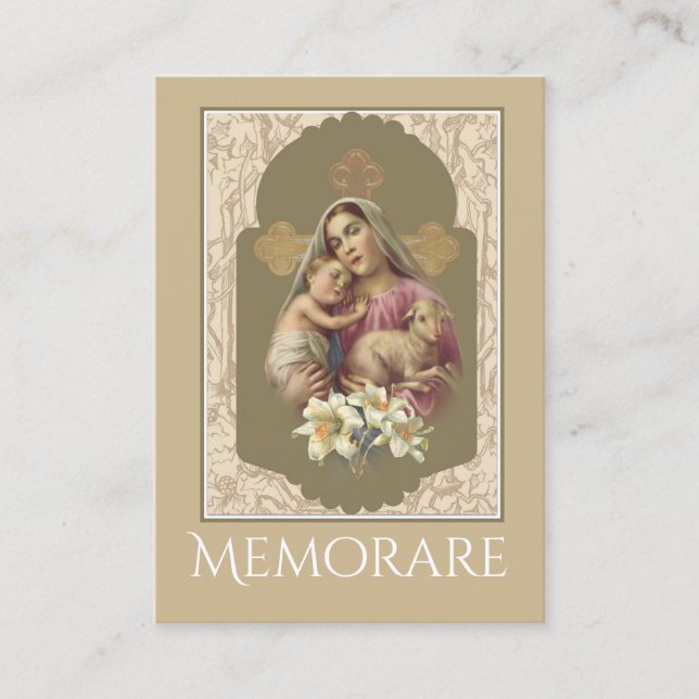 Blessed Virgin Mary Memorare Holy Card (Front)