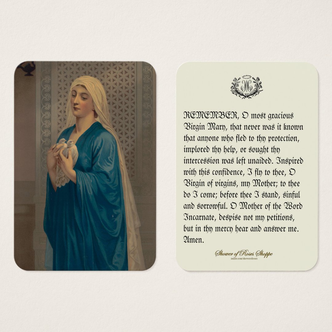 Blessed Virgin Mary Memorare Prayer | Zazzle