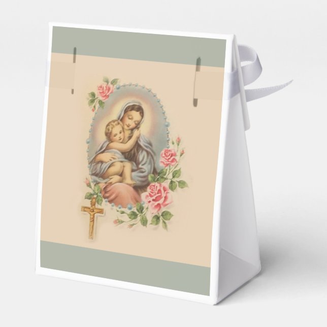 Blessed Virgin Mary Mother Baby Jesus Favor Boxes (Back Side)