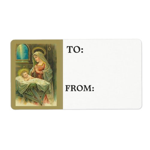 Blessed Virgin Mary Mother Baby Jesus Label