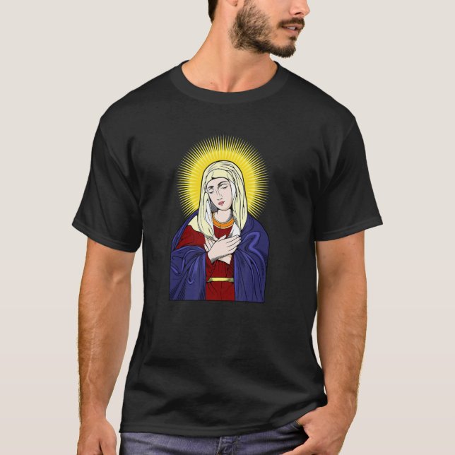 Blessed Virgin Mary Mother Of Jesus Portrait 2 T-Shirt (Front)