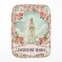 Blessed Virgin Mary Our Lady of Fatima Catholic Baby Burp Cloth Blessed Virgin Mary Our Lady of Fatima Catholic Baby Burp Cloth