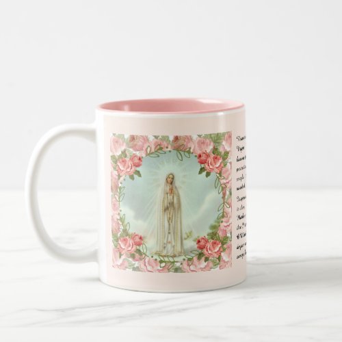 Blessed Virgin Mary Our Lady of Fatima Memorare Tw Two_Tone Coffee Mug