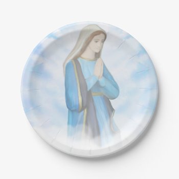 Blessed Virgin Mary Paper Plate by orchideapl at Zazzle