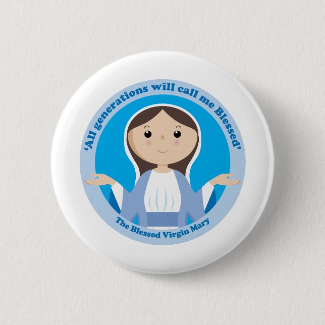 Blessed Virgin Mary Pinback Button (Front)