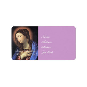 BLESSED VIRGIN MARY PLEASE PRAY FOR US LABEL