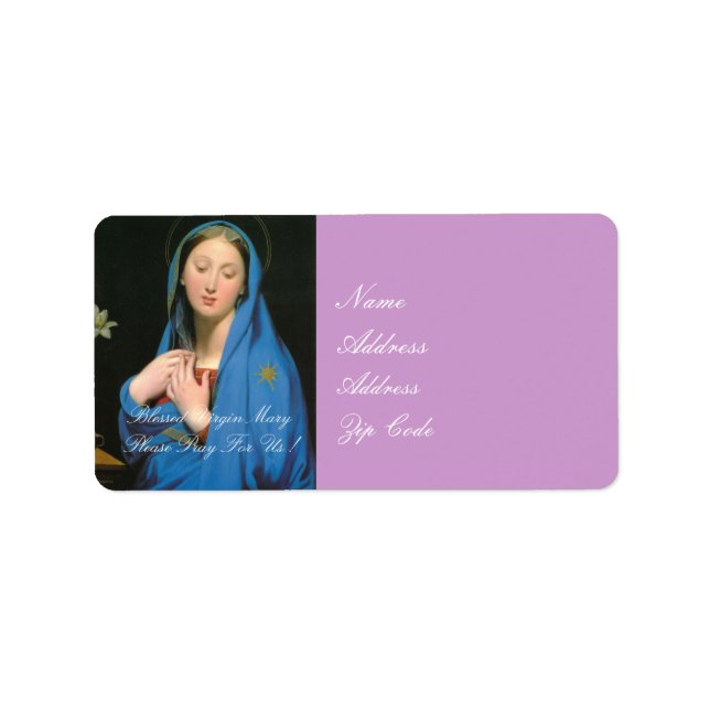 BLESSED VIRGIN MARY PLEASE PRAY FOR US LABEL (Front)