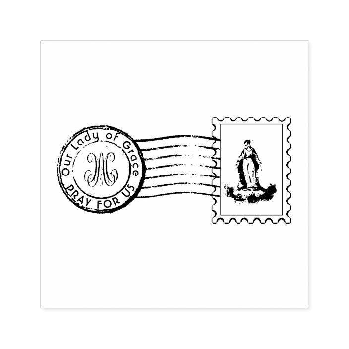Blessed Virgin Mary Postal Catholic Religious Rubber Stamp