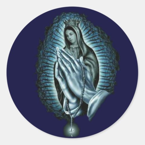 Blessed Virgin Mary Prayer Rosary Classic Round Sticker