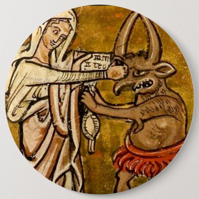 Blessed Virgin Mary Punching the Devil in the Face Button (Front)