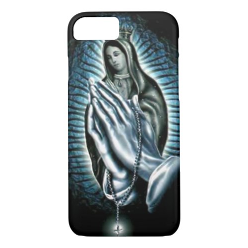 Blessed Virgin Mary Purple Prayer Rosary iPhone 87 Case