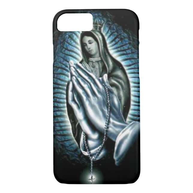 Blessed Virgin Mary Purple Prayer Rosary Case-Mate iPhone Case (Back)