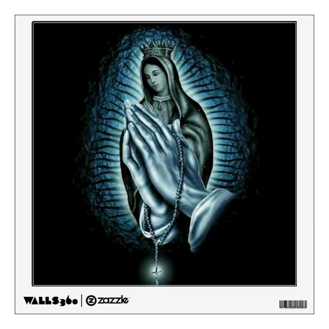 Blessed Virgin Mary Purple Prayer Rosary Wall Decal (Front)